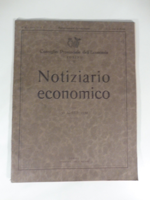 Consiglio provinciale dell'economia, Torino. Notiziario economico 1929